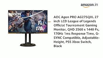 27インチ　AG275QXL　ゲーミングモニター　WQHD 170hz Amazon.co.jp: AOC ゲーミングモニター League of Legends